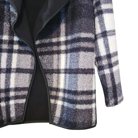 NWT Parasuco Boucle Plaid Cardigan Jacket, open front, black & gray, sz Medium - Picture 6 of 12